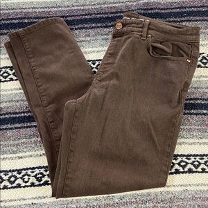 Chico's Size 0.5 The Platinum Jegging Stretch Dark Brown Skinny Leg Jeans